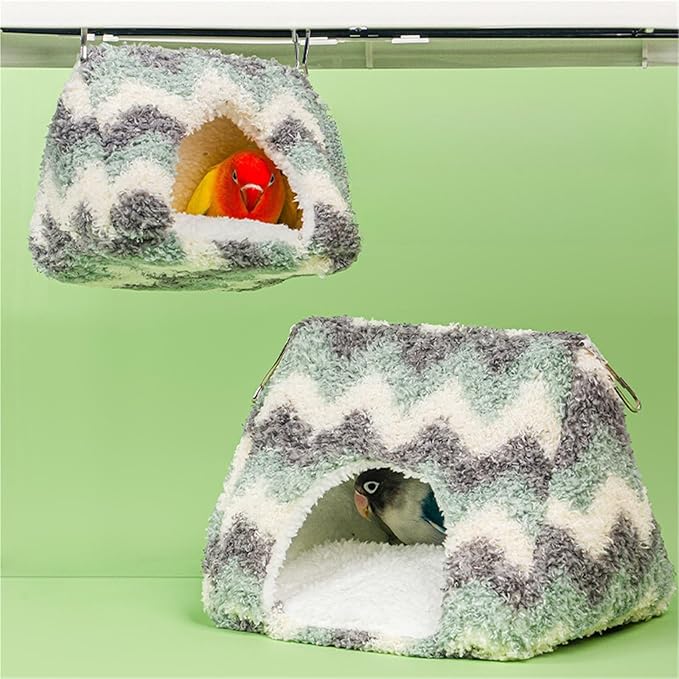 Fangool Parrot Warmth Bird Nest Bird Cage Parakeet Cockatiel Canary Cage Bird Bed Hammock Swing Parrot Lovebird Nest(Pink,7.5Lx7.5Wx5.9H(in))