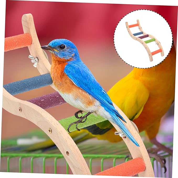 Bird Climbing Ladder Toy Parrot Plaything Hamster Training Ladder Random Color