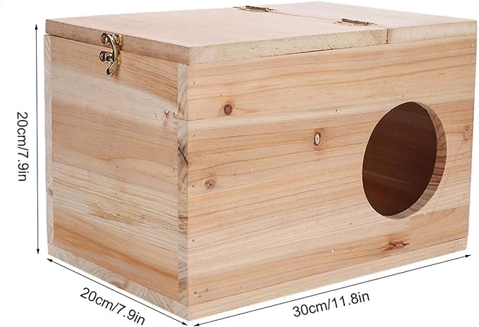 Natural Wooden Breeding Box,Pet Nesting and Hiding House,Nest Cage for Chinchillas Squirrels Hamster Bird Small Animals
