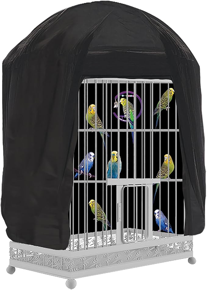 Penn-Plax Bird-Life Universal Fit Birdcage Cover – Machine Washable & Breathable Fabric – Black Color – Large Size