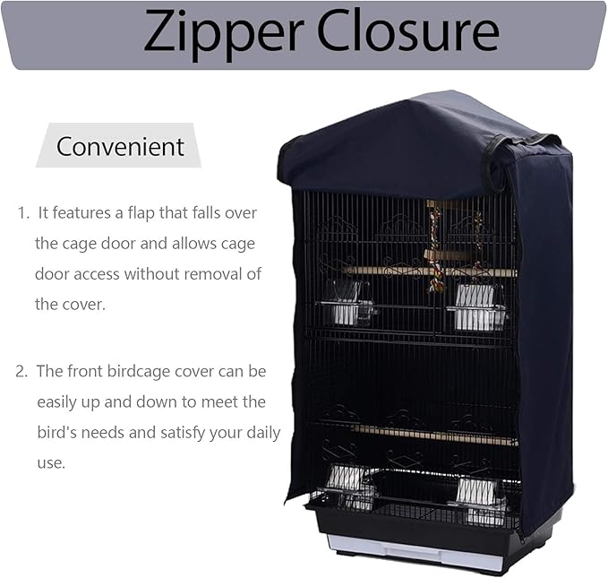 QBLEEV Birdcage Covers, Parrot Large Cage Cover Shade, Pet Universal Blackout Windproof Light-Proof Sleep Reduces Distractions Night Accessories Cloth Without Cage-14.1x18.5x35.4in (LxWxH)
