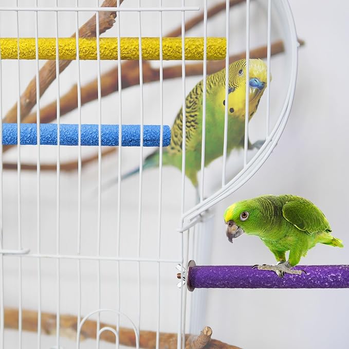 PIVBY Bird Perches for Cage Colorful Parrot Stand Toy Platform Paw Grinding Stick for Small Medium-Sized Bird Parakeet Cockatiel Conure Budgies Lovebird Canary Colors Vary Pack of 3