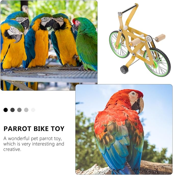 Parrot Bike Toy 6.10In Educational Bird Training Toy Interactive Bicycle for Parrot Intelligence and Exercise
