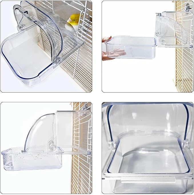 Bird Shower Room Birdcages External Screw Bath Room Parrot Bathtub Birdcages Clear Bathing Tub Budgies Cage Decors