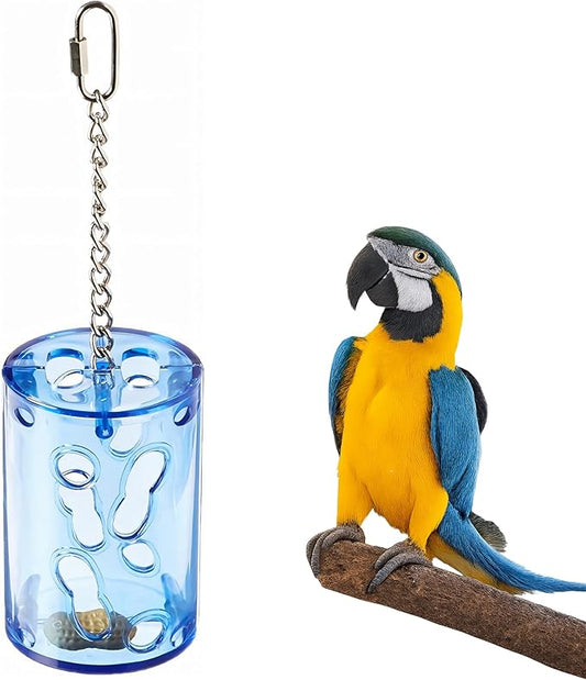 Sweet Feet and Beak Can-O-Nuts – Ultra-Durable Cockatiel Foraging Toys – Bird Proof & Bulletproof Plastic – Fillable Bird Feeder Toy – Reusable Hanging Bird Toys – Large Size