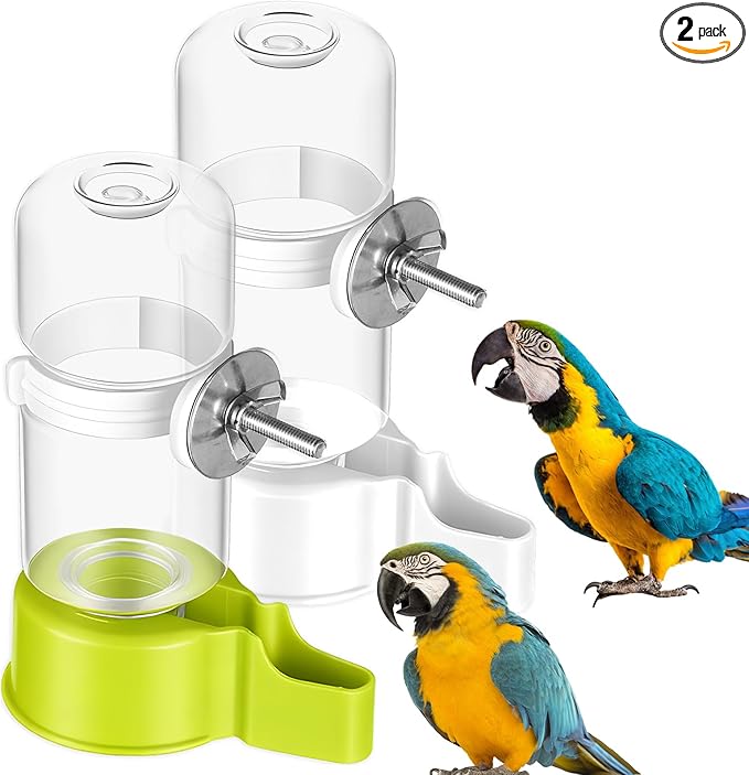 Bird Water Dispenser for Cage Automatic Bird Cage Water Dispenser 2pcs 4.73 Fl Oz Birds Water Feeder for Cages Plastic No Mess Suspended Birds Bottle No Drip for Budgie Conure Lovebirds Cockatiel