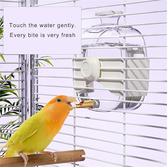 Bird Water Dispenser 15.22 Fl Oz Automatic Bird Water Feeder for Parakeet Lovebird Cockatiel Finch