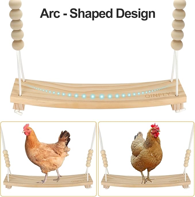 3PCS Chicken Toys for Coop Accessories,Chicken Swing, Vegetable Hanging Feeder,Chicken Veggies Skewer,Chicken Starter Kit for Chicken Coop,Run,Playground Must Haves
