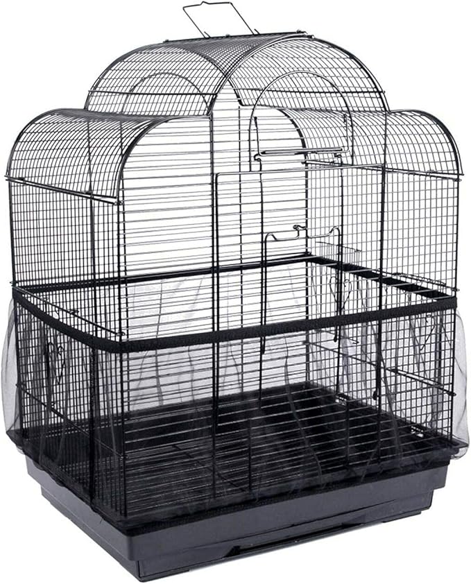 Universal Bird Cage Seed Catcher,Seed Catcher Guard Net Cover,Parrot Nylon Mesh Net Cover,Soft Airy Cage Net Stretchy Skirt for Round Square Cages