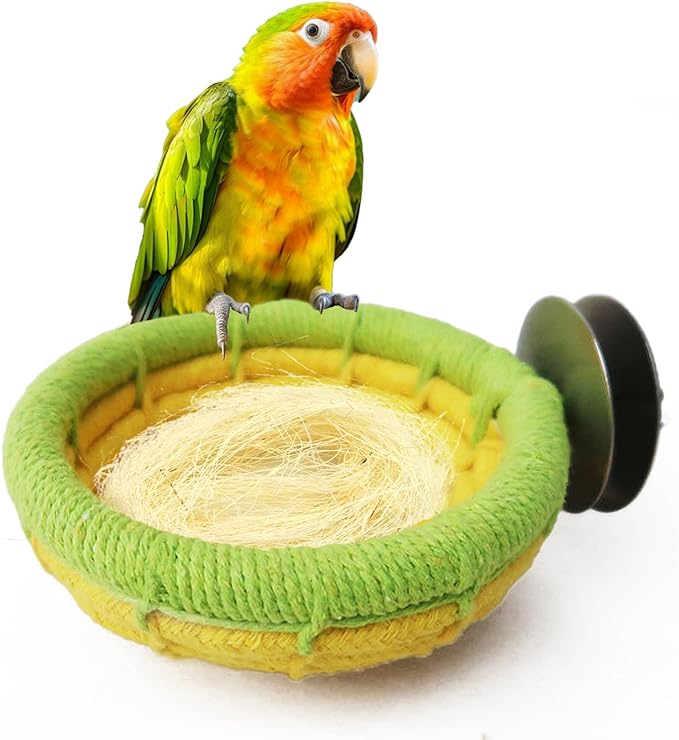 Cotton Rope Bird Nest Handmade Bird Breeding Nest Parrot Hatching Nesting for Budgie Canary Parakeet Finch Cockatiel Lovebird and Other Small Birds