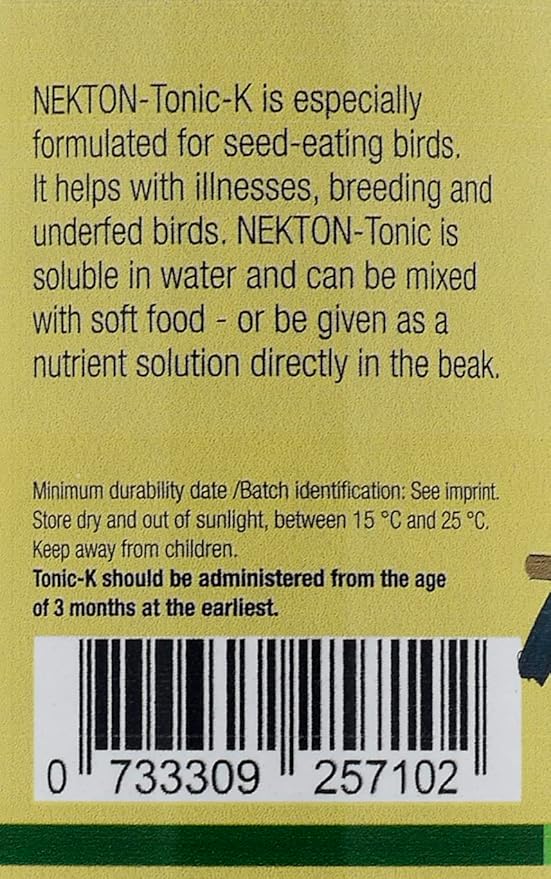 Nekton Tonic-K Restorative Supplement for Seed-Eating Birds 100g, (3.5oz)