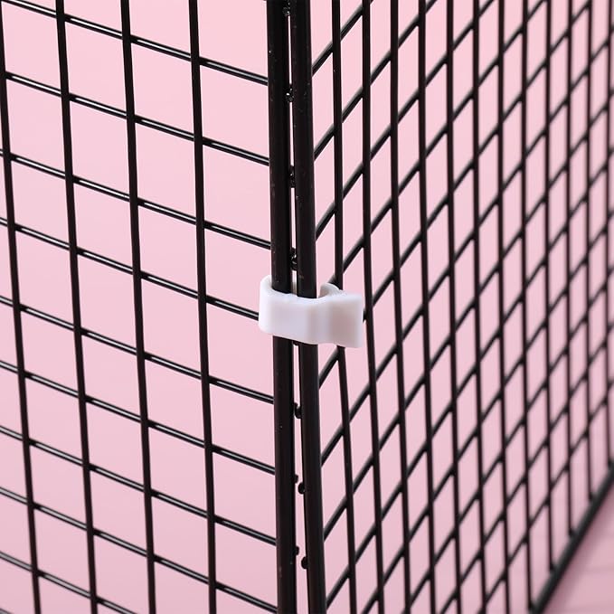 52 Pcs Wire Cage Clips Detachable Pet Cage Door Clip Cat Cages Door Latch Buckle Snap on Plastic Lock Snap Cat Fence White Rabbit Cages Connector Clamp for DIY Assembly Kitten Puppy Chicken Dog