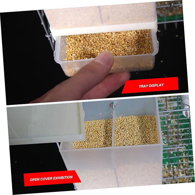 POPETPOP Parakeet Feeder No Mess-Caged Bird Feeder Parrot Automatic for Finch Canary Cockatiel Parakeet Food Container Bird Cage Accessories