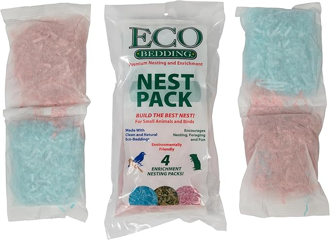 ECO BEDDING 99% Dust Free Paper Bedding for Small Pets and Birds, Eco-Nest Pack