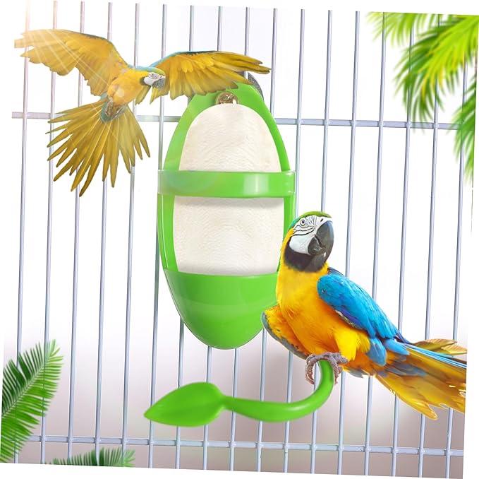 2pcs Bird Cuttlebone Holder with Perches Plastic Cuddle Bone Feeding Racks Parrot Cage Stands Accessories for Cockatiels Parakeets Finches Green
