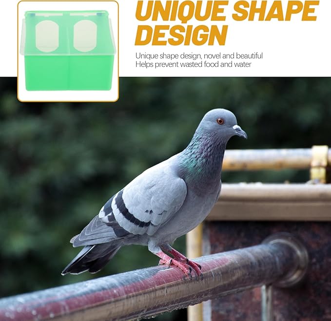 Balacoo Hangable Pigeon Feeder 6.69×5.51×3.74In Multi-Grid Food Box with Lid – Bite-Resistant Plastic Cage Feeder Cuts Waste & Mess for Parakeets, Cockatiels
