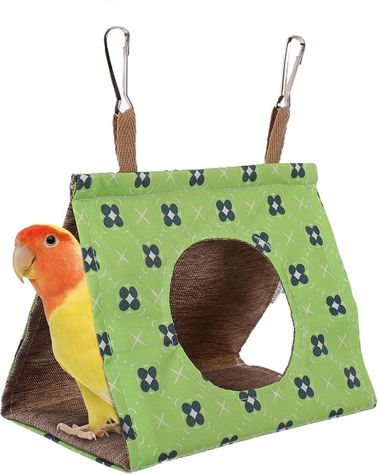 KAMA BRIDAL Bird Nest Hanging Hammock Summer House Cage Tent for Small Pets Parrot Parakeet Myna Pigeon Parakeet Lovebird Nest Perch Stand Swing