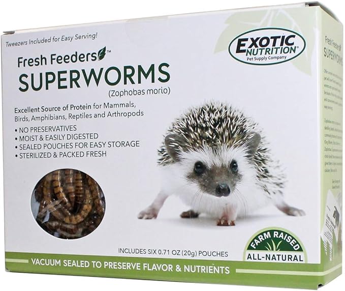 Fresh Feeders (Superworms) - All Natural High Protein Insect Treat - Single Serving Pouches - Chickens, Wild Birds, Hedgehogs, Bluebirds, Reptiles, Sugar Gliders, Opossums, Skunks, Lizards