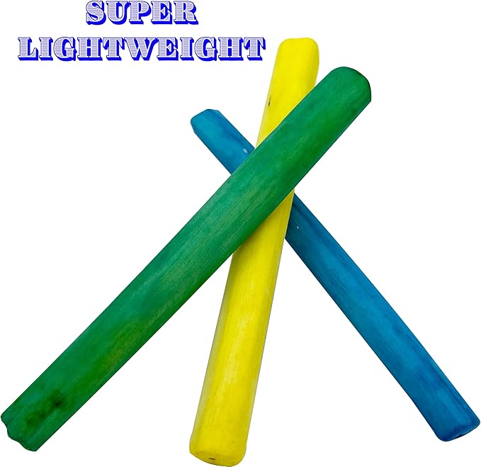5515 Skinny Rainbow Sola Logs Pk4 - Handcut Natural Skinny Sola Wood Foraging Foot Toys, Bright Assorted Pet Safe Colors, Lightweight, Fun for Birds to Chew Apart!