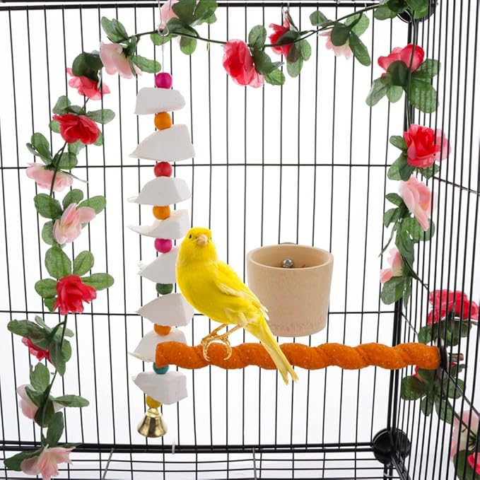 DQITJ Bird Cuttlebone Chew Toy, Natural Calcium Cuddle Bone Sharp Beaks Cage Toy for Parrot Budgie Conure Cockatiel (8 Pcs in a Bunch)