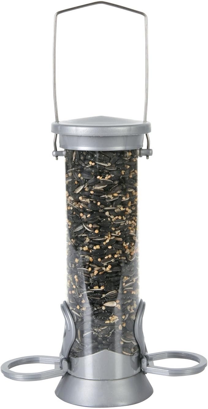 C J Wildlife Defender Metal Seed Feeder Green 2 Port Small 20cm, VIT-22054