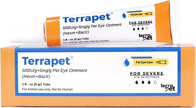Pet Eye Care Ointment for Dogs, Cats, Cattle, Sheep, Horse, Bird 1/8 oz / 5 gr, 1 Tube
