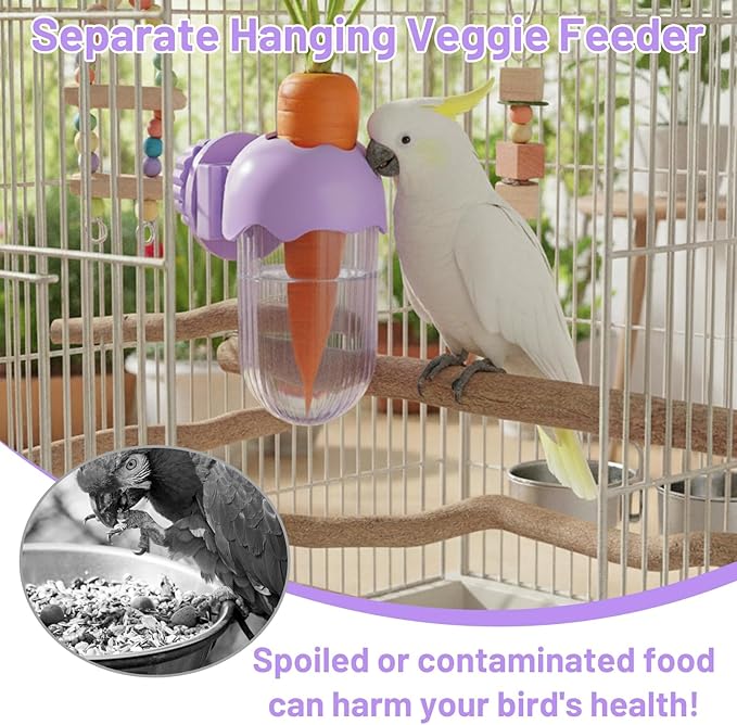 Parakeet Cage Accessories, Millet Holder for Bird Cage, No Mess Bird Feeder Suitable for Pet Feeding and Maintaining Food