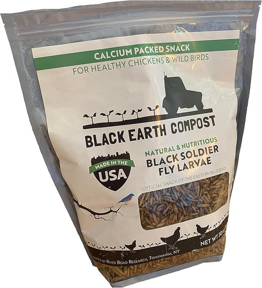 Black Solider Fly Larvae 30 OZ - Made in The USA - More Calcium Than Mealworms - High Protein Chicken Treat - All Natural
