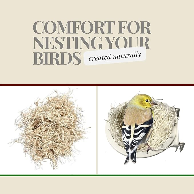 SISALFIBRE White Jute Bird Nesting Material with Active Formula - 1000g Nido para Periquitos for Parakeet Nest, Budgie, Parrot, Finche, Canaries, Exotic Birds