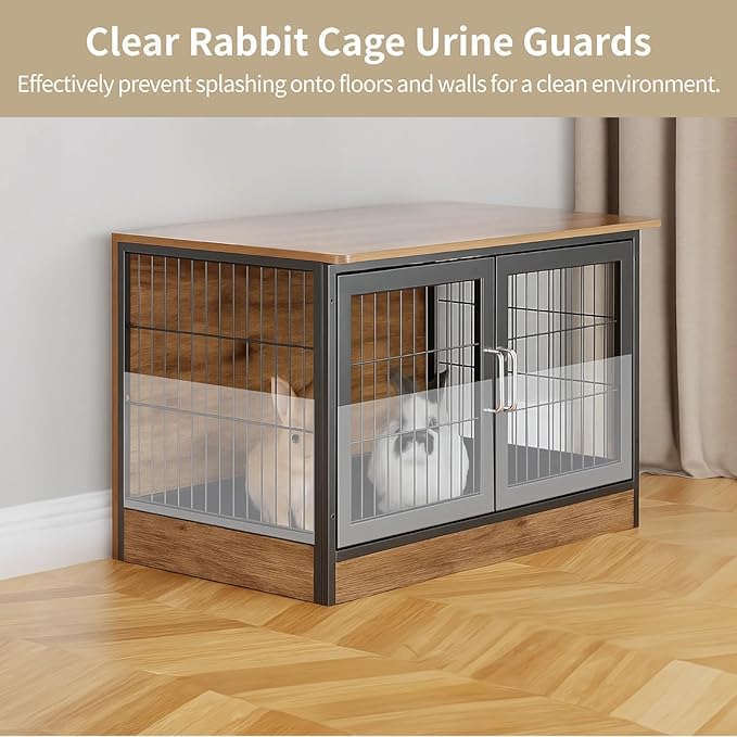 24 Pcs Pet Cage Liner Panels, 10 x 8.2 Rabbit Cage Urine Guards, Clear Plastic Splash Guards, Flexible Habitat Protective Sheets for Rabbits, Guinea Pigs, Hamsters, Small Animals