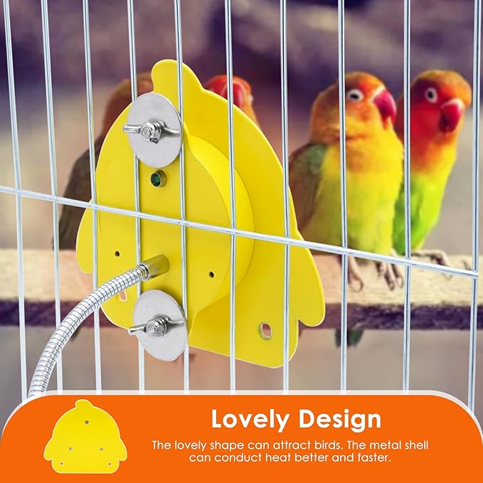 Bird Heater for Cage Parakeets Snuggle Up Heated Pad Bird Warmer for Parrot Parakeets Conure, Warm Bird Perch Stand Birds Cage Accessories and Supplies (Yellow)