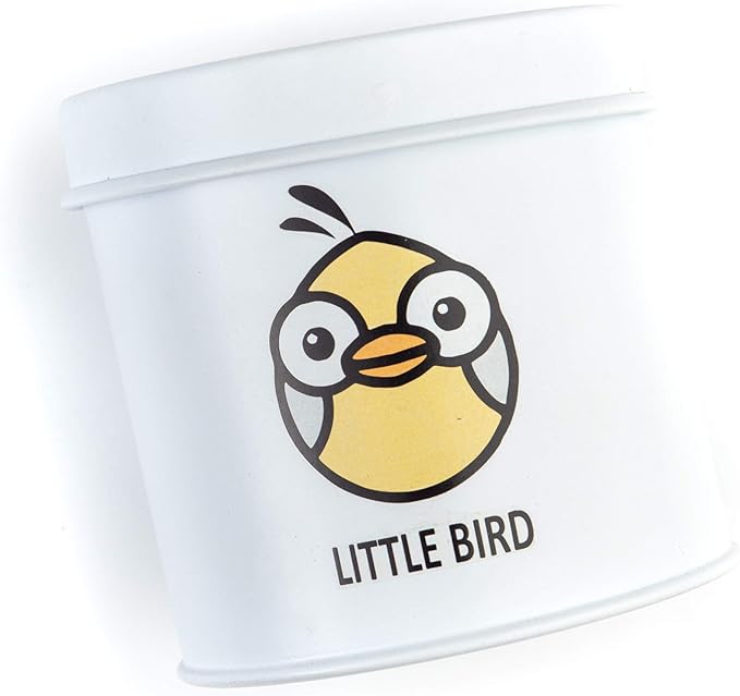 White Bird Food Tin with Airtight Seal with Lid | Hand Painted to Perfection with a cute Yellow Tweetie Bird Design