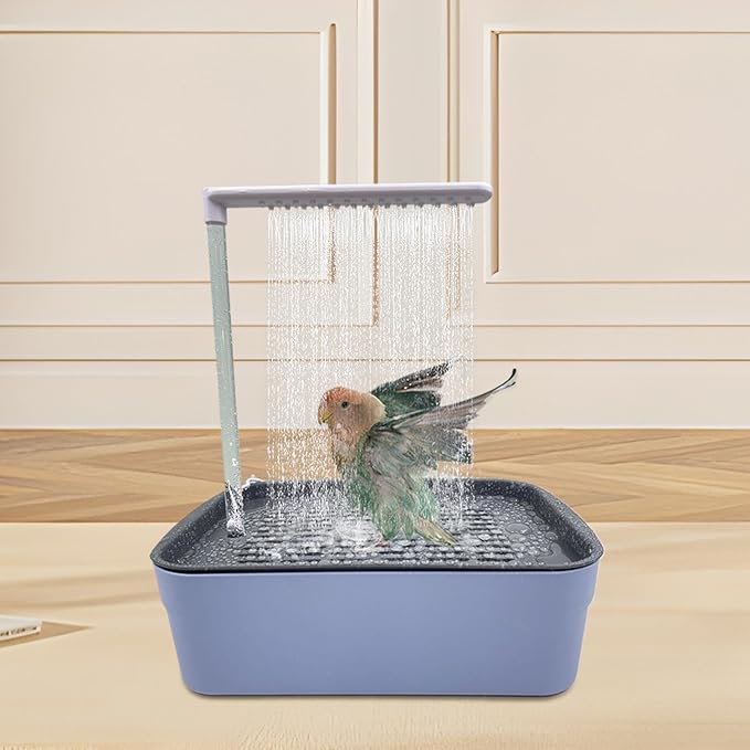 Bird Bath Shower Tub, Parrot Bathtub Bird Automatic Bath Shower, Water Cycle Parrot Circulating Shower, Automatic Parrot Bath Fountain, USB Electric Bird Bathtub with Shower, Pet Bird Bath (Dark)