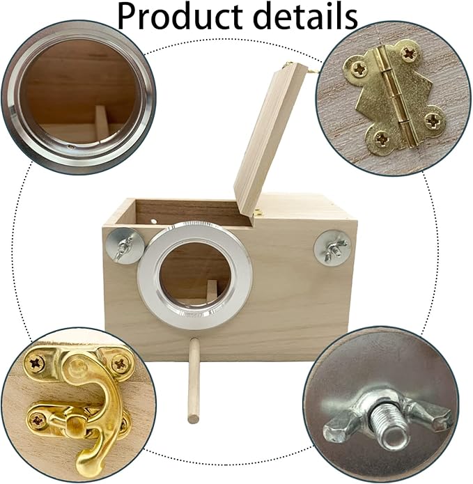 Parakeet Breeding Box Birds Natural Wooden House Lovebird Nesting Mating Box 7Pcs Bird Supplies for Cockatiel Finch Canary Budgie Aviary (7.67×4.72x4.72 in)