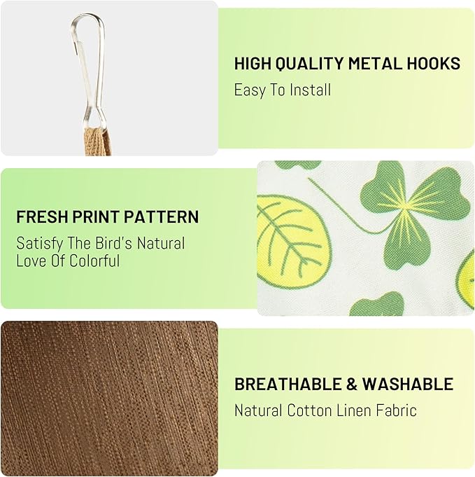 Bird Hut Parrot Bed Hanging Hammock Tent, Summer Breathable Bird Nest Snuggle Hut for Budgerigar, Parakeet, Conure, Cockatiel, Mynah, Love Birds, Finches (Yellow, M)