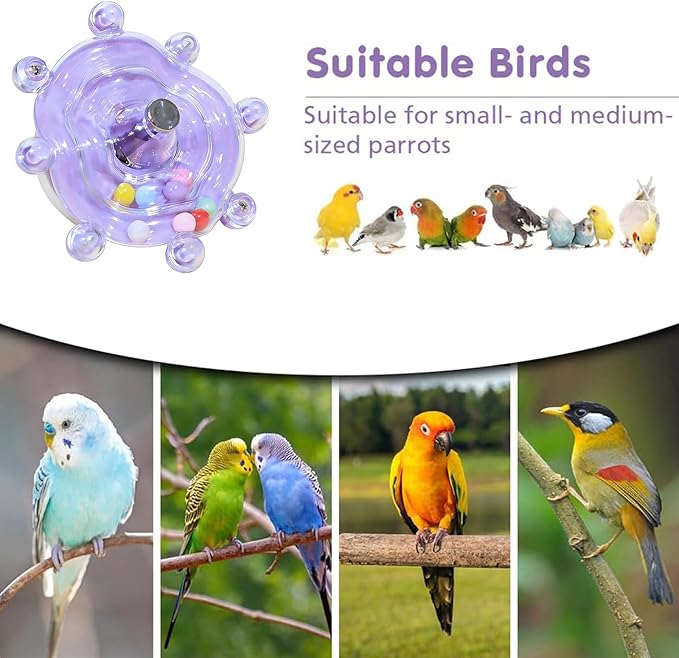 2Pack Bird Spinner Toys for Parakeets, Colorful Spinning Wheel Chew Toys, Interactive Rotate Rattle Parrot Toys for Bird Cage, Accessories for Entertainment Chewing Exercise