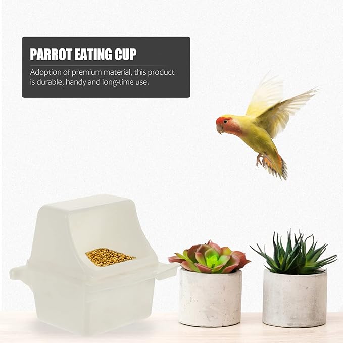 4pcs Plastic Bird Feeder Weatherproof Bird Cage Feeding Station for Parrots Clean Birdhouse Accessories for Various