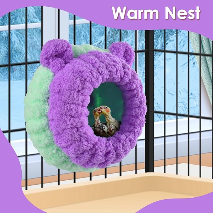 KATUMO Bird Nest, Conure Breeding Bed Parrotlet Snuggle Bed Lovebird Nest for Conure, Lovebird, Canary, Finch, Hamster (Less Than 5 inches Long)