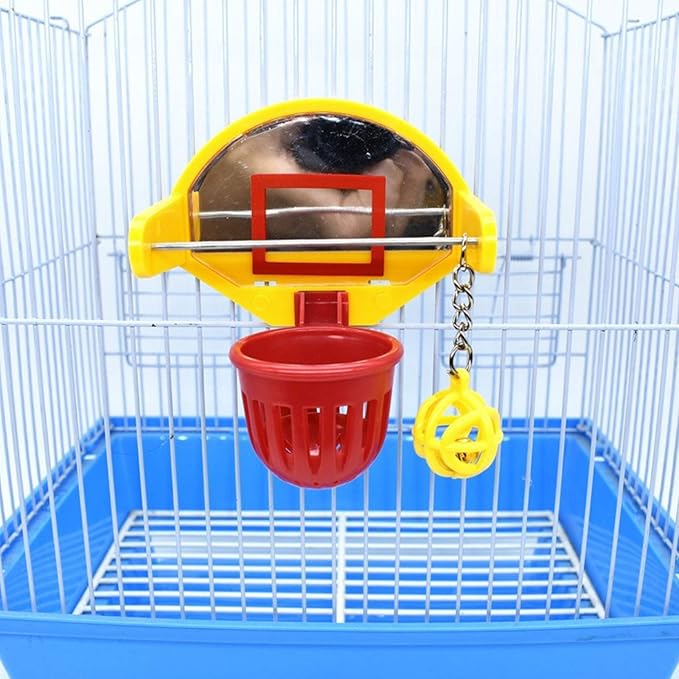 Funny Parrot Birds Basketball Hoop Props Parakeet Chew Toy, 9.3*11