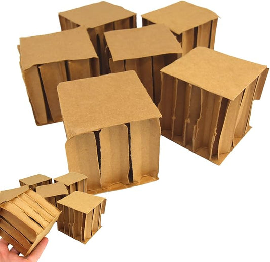 Bonka Bird Toys 2296 Pk6 3" Square Cardboard Cubes Parrot Chew Foot Talon Cage Toy, Conure, Amazon, African Grey, and Similar