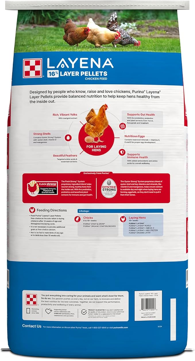 Purina® Layena® Pellets Chicken Feed, 50 Pound Bag