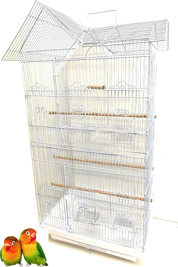 37-inch Portable Hanging Medium Flight Bird Cage for Cockatiel Sun Quaker Parakeet Green Cheek Conure Parrotlet Finch Canary Budgie Lovebird Small Parrot Travel Bird Cage
