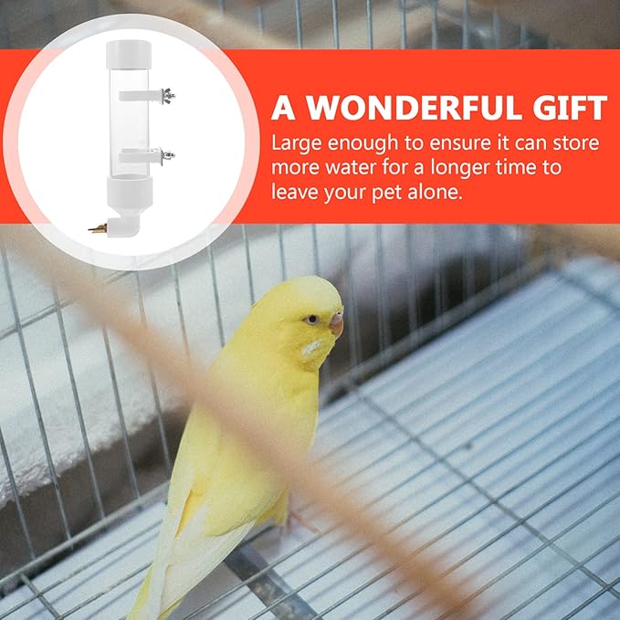 TEHAUX Automatic Bird Water Dispenser, Large Capacity Transparent Water Feeding Bottle for Parakeets, Canaries, Cockatiels, Finches and Other Similar Sized Birds