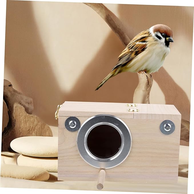 BESPORTBLE Bird Breeding Nest Box for Parakeets and Parrots Natural Wood Bird Incubator Design Comfortable Nesting Environment for Mating and Incubation