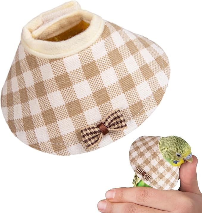 Feather Plucking Bird Collar - Adjustable Annti Peck Neck Guard, Soft Parrot Recovery Wrap | Lightweight Comfortable Protective Aid Avian Vest Cone, Pet Costume for Quaker, Monk Parakeets
