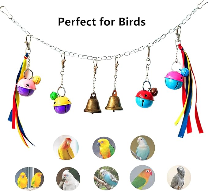 Bird Toy Bell,pet Toys, for Chewing and Anxiety,Parakeets, Cockatiels, Conures, Love Birds,Other Small Birds