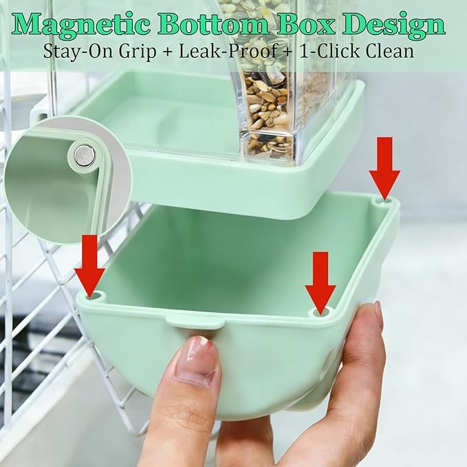 Automatic Bird Cage Feeder No Mess Bird Feeding Station Parrot Vegetable Holder Fruit Clips for Parakeet Cockatoo Canary Lovebirds Budgie (Blue)