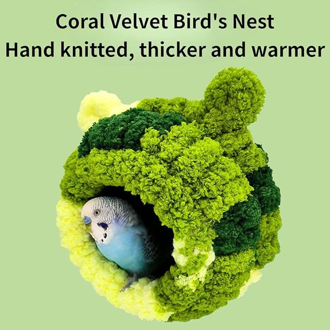 Bird Nest, Conure Breeding House Parrotlet Snuggle Hut Lovebird Bed for Conure, Lovebird, Canary, Finch, Cute Ear Design Bird Nest for Quaker Cockatiel (Colorful,M)
