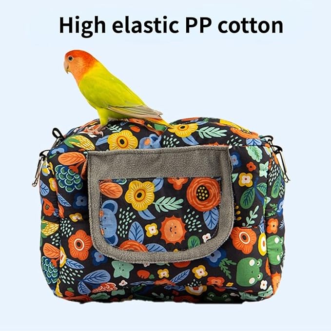 Parrot Warm House Bird Nest Winter Hanging Hammock Birds Sleeping Bed Parrot Hideway Bed Washable for Parrot Parakeet Cockatiels Budgies Lovebird (Large,Navy)