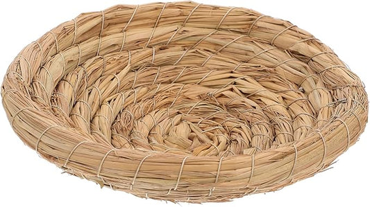 Handmade Straw Bird Nest for Pets Natural Woven Nest House for Parrots Macaws African Greys Furry Animals Sleeping Breeding